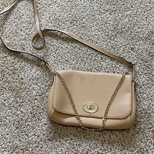Coach clutch with chain strap and leather strap